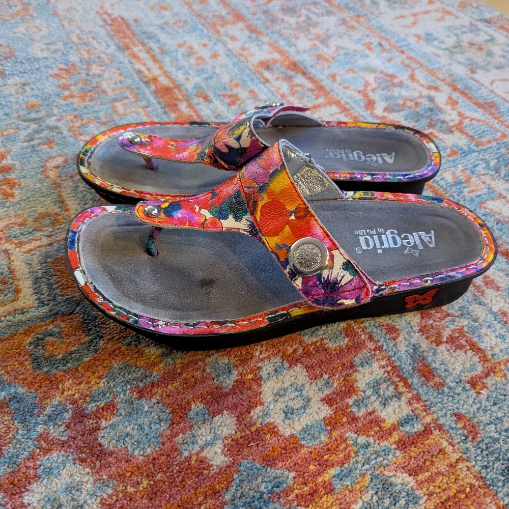 Alegria Carina Iris Floral Sandals EU 39 US 9 Adjustable Strap Boho Colorful - Picture 3 of 9